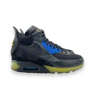 Nike Air Max 90 Sneaker Boot Mens Size 12 US 684722-001 Black Gray Ice Blue