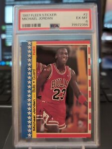 New Listing1987-88 Fleer #2 Michael Jordan Sticker PSA 6 Graded Basketball Card 87-88 1988