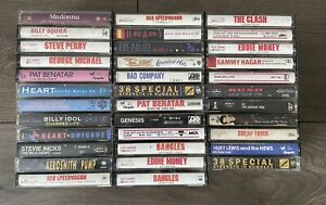 Vintage 80’s Rock Pop Cassette Tape Lot of 35 REO Heart Idol Police ZZ Top