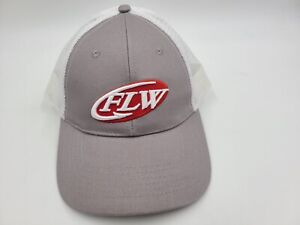 FLW Mesh Trucker Snapback Hat Cap Fishing League Worldwide Bass Men Women Gray