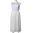Valerie Stevens Ivory Chiffon Maxi Skirt, Lined Elastic Waist Women's L