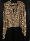 Wild Fable Multicolor Cozy Soft Cropped W Rhinestone Buttons Cardigan XL