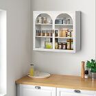 Modern Two-door Wall Cabinet with Featuring Three-tier Storage