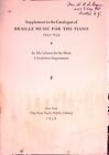 Braille Music for the Piano 1933 1939 New York Public Library Catalogue