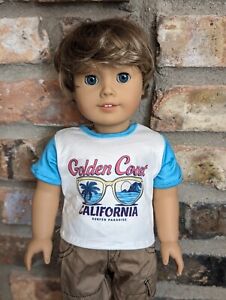 Asher Custom American Girl Boy Doll OOAK Brown Hair Blue Eyes Classic
