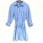 Tommy Hilfiger monogrammed button down dress polka dot size XL long sleeve blue