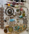 Vintage Unique lot Sterling jewelry Pendants Charms Findings Turquoise Larimar