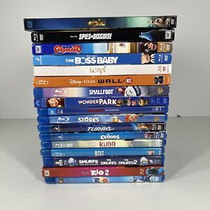 New ListingKids Blu Ray Lot Of 17 Disney Wall-E Wonder Park Spider-Man Storks Turbo Boss