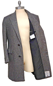 NWT$8k KITON OVERCOAT-42US/52 Cashmere Mix Jacket-Soft Tweed Black+Gray-Topcoat