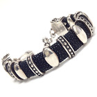 King Baby USA 925 Sterling Stingray Leather Bracelet w/ Silver Links 8