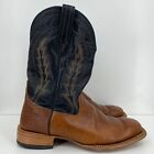 Tecovas Cowboy Boots Men’s 10.5 EE The Doc Brown Navy Blue Bison Square Toe