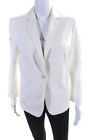 Akris Punto Womens Single Button Notched Lapel Blazer Jacket White Size 12