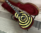 Custom Zakk Wylde Bullseye Cream&Black Electric Guitar Gold Hardware W/ Case