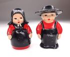 Vintage Amish Man and Woman Cast Iron Salt and Pepper Shakers 2