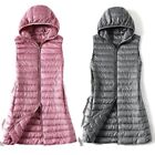 Winter Women Packable Ultralight Long Down Jacket Puffer Parka Coats Vest Warm