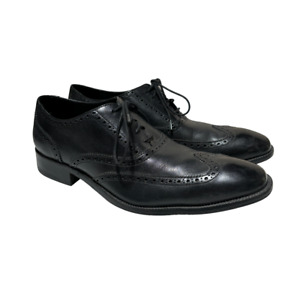 Cole Haan Mens Wingtip Oxford Shoes Dress Black Leather C12209 Lace Up 11.5 M