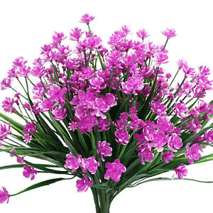 Artificial Flowers Fake Outdoor UV Resistant Shrubs Faux Plants Spring Decoratio