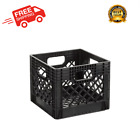 16QT Plastic Heavy-Duty Plastic Square Milk Crate Black | Free + Fast Shipping