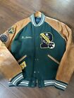 RARE Polo Ralph Lauren Varsity Lined Bomber Jacket Hunt Club Green Letterman L