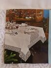 Vintage White Lace Tablecloth Size 68x128