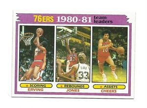 1981-82 TOPPS 76ERS LEADERS #59 VENDING MINT W JULIUS ERVING LARRY BIRD .99 SH