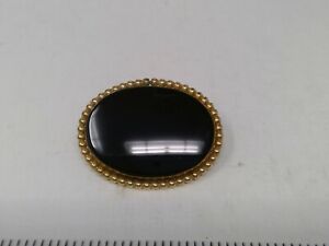 Vintage W.E. Richards WRE 1/20th 12kt GF Black Onyx Pin Brooch