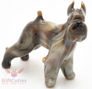 Art Blown Glass Figurine of the Standard Schnauzer dog