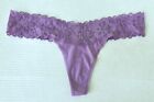 Victoria’s Secret Large Purple Lace Waist Cotton Thong