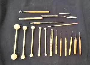 Lot of Kemper Clay Pottery Sculpting Tools Flower Petal Cuppers Doll Eye Setters