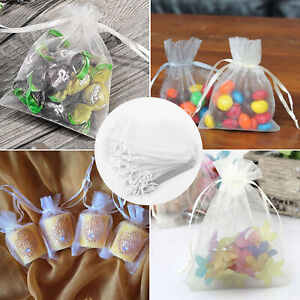 50/100pcs Drawstring Organza Bag Jewelry Pouch Wedding Party Favor Gift Bag Lot