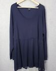 Torrid Lace Sweater Size 4X Scoop Neck Navy Blue Knit Empire Waist Lightweight