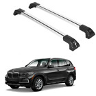 Heavy Duty Roof Rack Crossbars Fits BMW X5  19-24 for Flush Rails Silver (For: BMW X5)