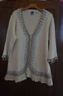 IVORY EMBROIDERED BEADED CARDIGAN SWEATER BY STORYBOOK KNITS ~ 1X