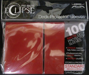 100 Ultra Pro Standard Size RED ECLIPSE PRO-MATTE Deck Protector Sleeves pack