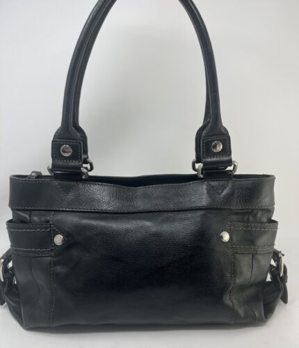 Women’s Black Leather Fossil Shoulder Bag Satchel Handbag