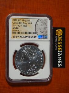 New Listing2021 CC PRIVY MORGAN SILVER DOLLAR NGC MS70 FIRST DAY OF ISSUE LABEL CARSON CITY