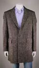 Brooks Brothers Current Brown Herringbone Tweed Wool-Alpaca-Silk Overcoat 44R