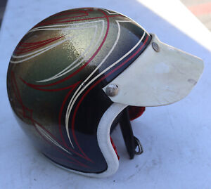 Vintage Bell Super Magnum Motorcycle Helmet & Visor Sonny Boy Custom Paint S/M
