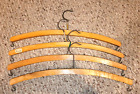 Vintage Wooden Clothes Hangers with skirt hooks (Lot of 4) - From Europe