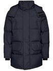 Lacoste Men's Detachable Hood Long Water Repellent Puffer Jacket, Black, Size L