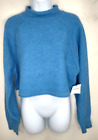Arizona Womens Sz Lg Norwegian Blue Long Sleeve Cropped Top Sweater NWT