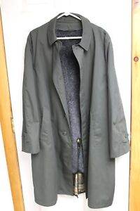 Men’s Barometer Dark Green Dress Trench Overcoat with Removable Lining XL
