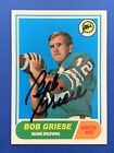 BOB GRIESE (HOF) Signed 1968 Topps 2012 ROOKIE Reprint DOLPHINS Autograph Auto