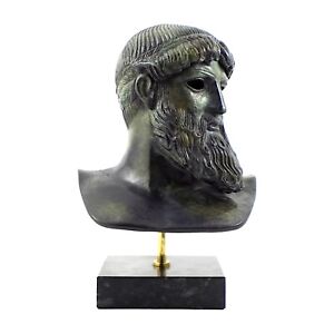 Neptune Poseidon of Artemision God Bust Real Bronze Metal Art Sculpture Statue