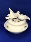 New ListingVTG Capodimonte Made in Italy Ceramic Dove & Flowers/Floral Lidded Trinket Dish