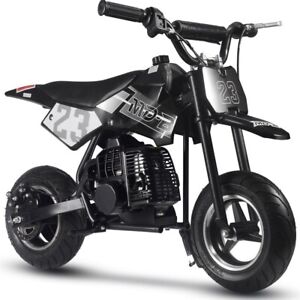 MotoTec DB-02 50cc 2-Stroke Kids Supermoto Gas Dirt Bike Black Age 13+ Off Road✅