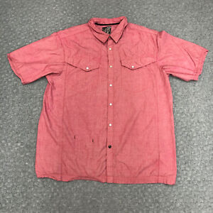 Spyder Shirt Mens Extra Large Red Venom Button Up Pockets Casual Pearl Snap