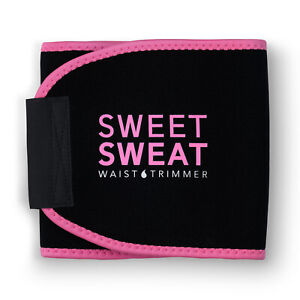 Sweet Sweat Waist Trimmer Band (Women & Men) - Trainer Belt - Black Pink Size L