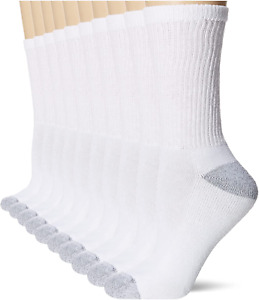 Hanes socks Over the Calf 6 Pair-Pack Tube Socks Wicking White Womens Size 5-9