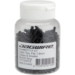 Jagwire Standard 1.8mm Cable End Crimps, Color Black, 500 count bottle